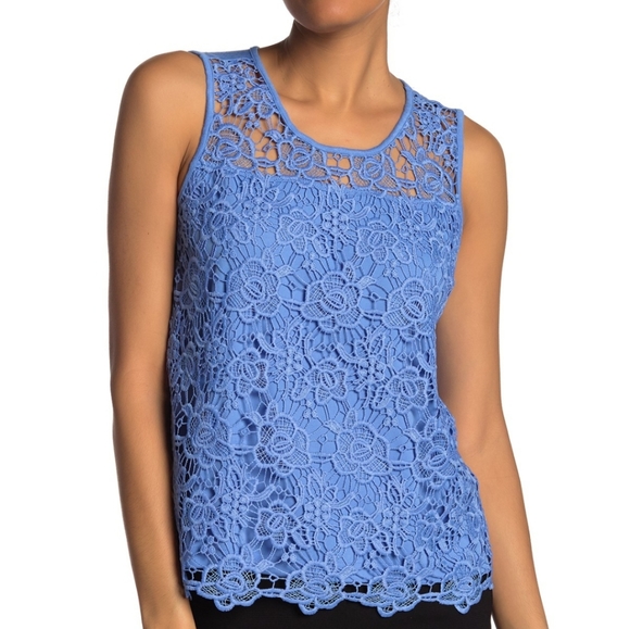 NWT: Lace Front Sleeveless Top - Picture 1 of 5